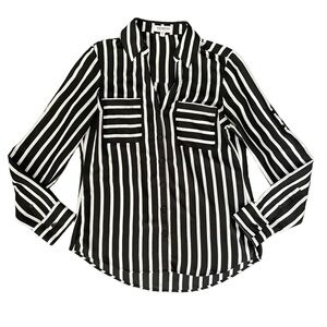 EUC Express The Portofino Black and White Striped Women's Top Size Small